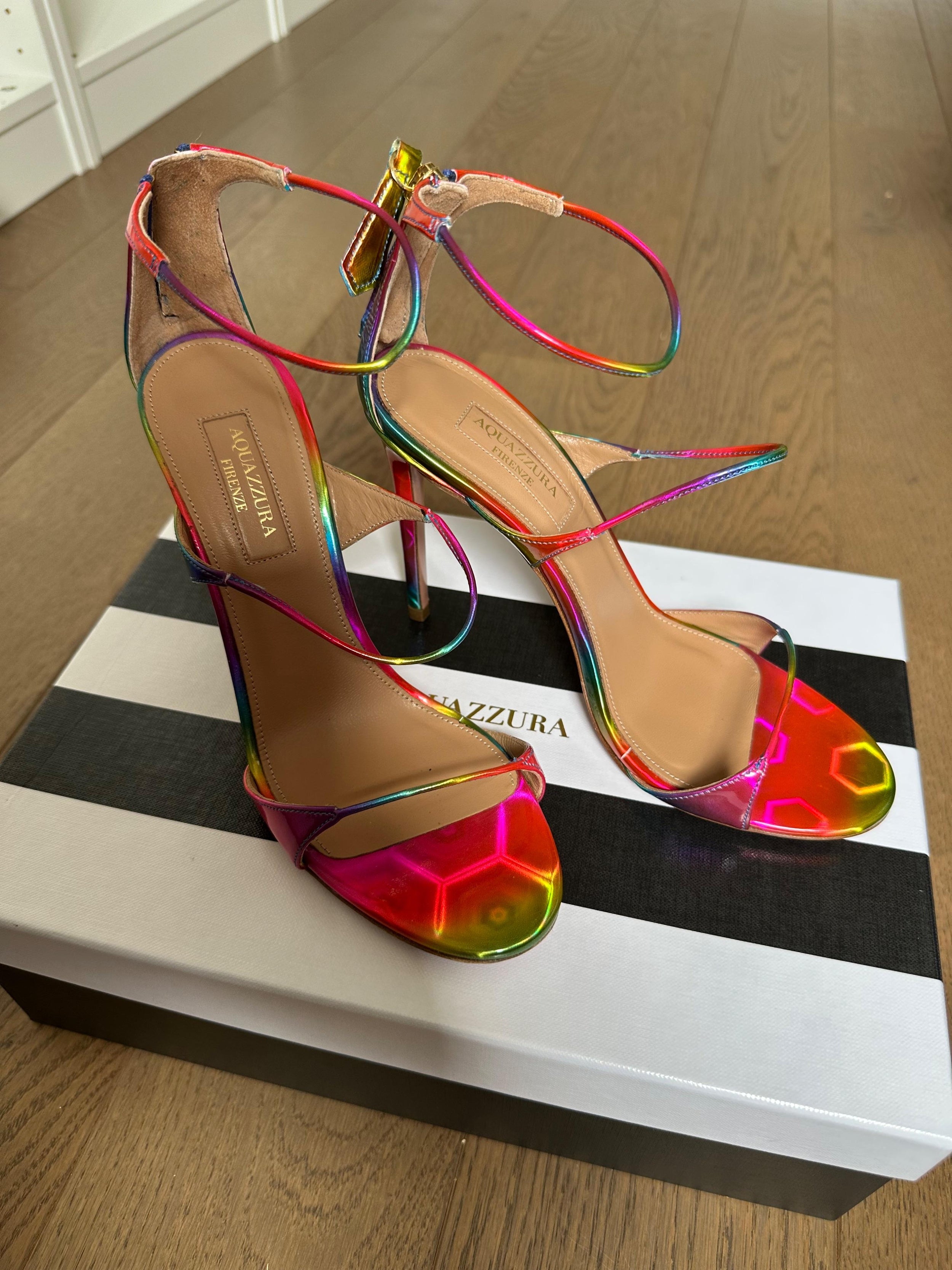 Aquazurra Hologram Heeled Sandals