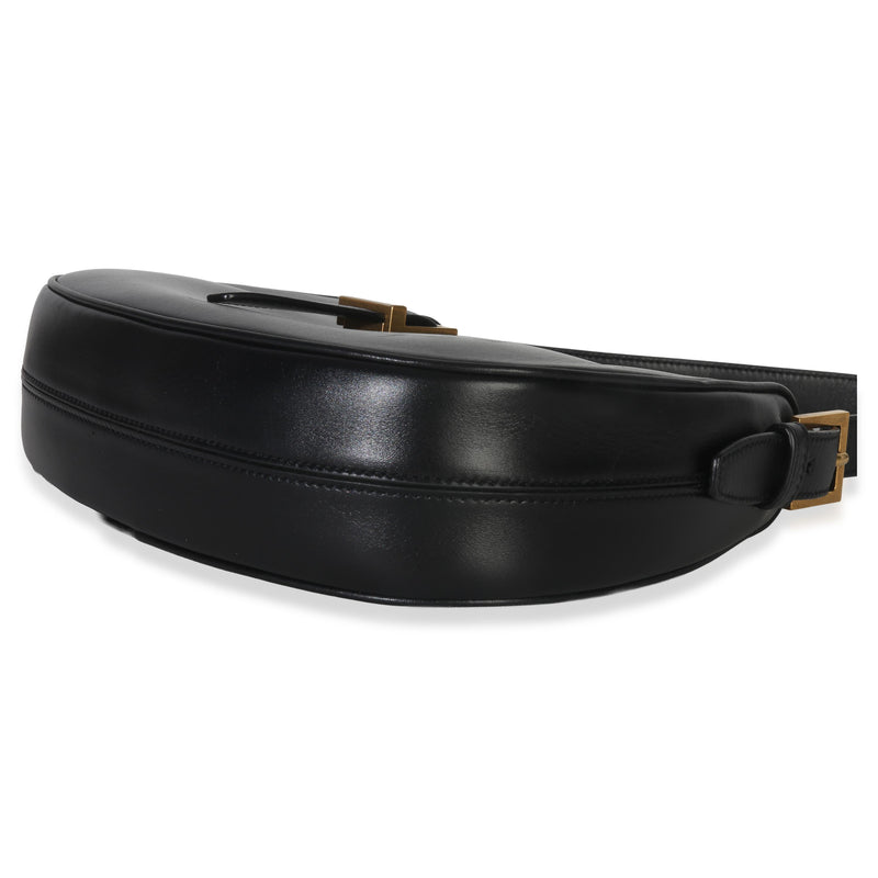 Saint Laurent Smooth Black Calfskin Le Fermoir Hobo