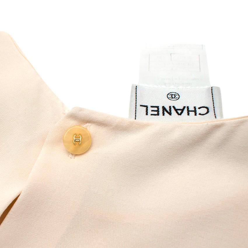Chanel Cream Silk Sleeveless Shell Top