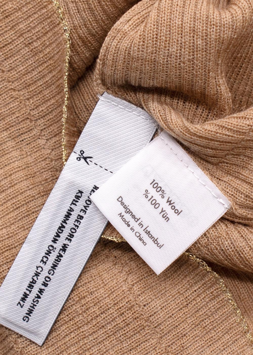 Cashmere in Love Beige Ribbed Midi Dress