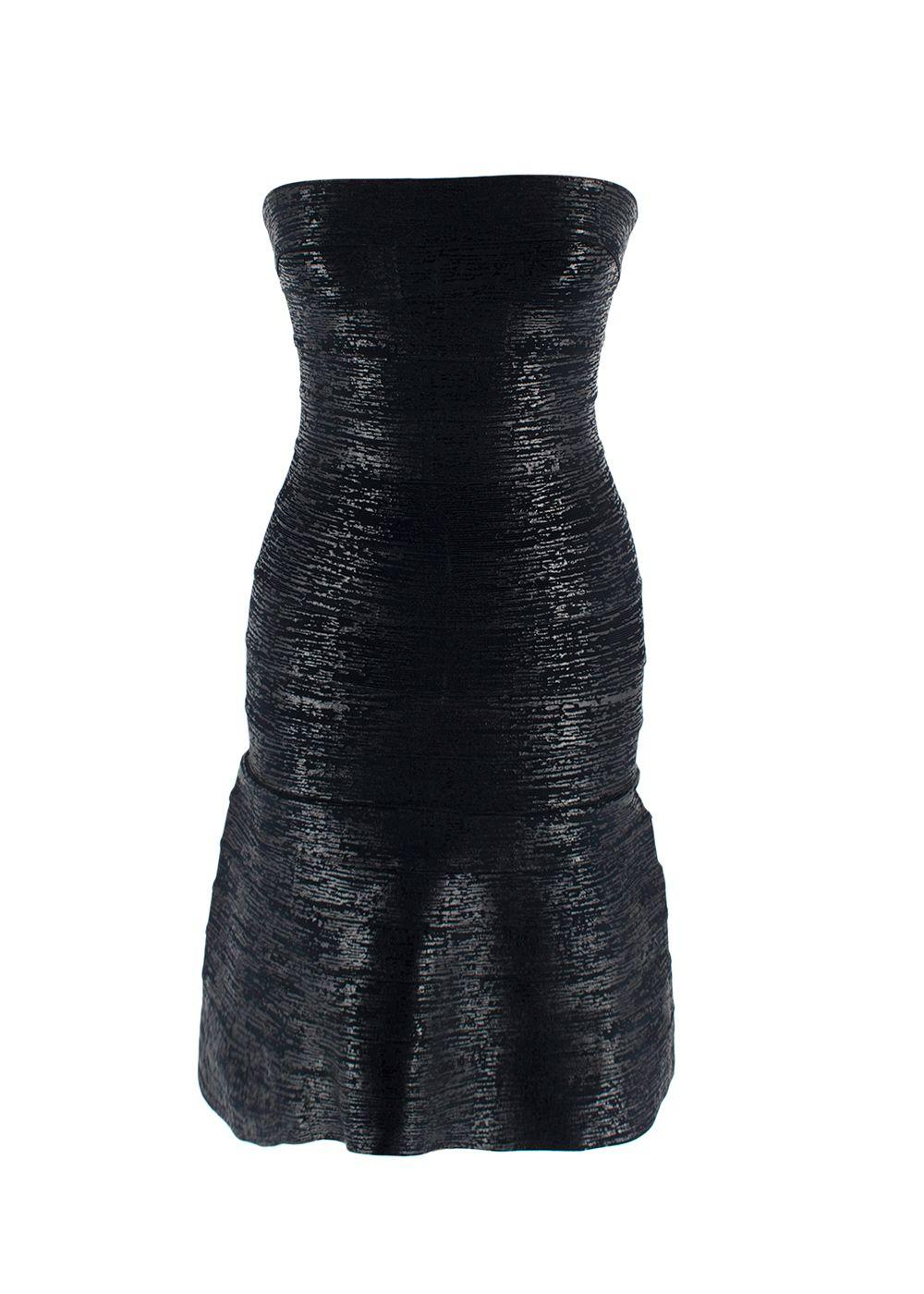 Herve Leger Black Strapless Mini Dress