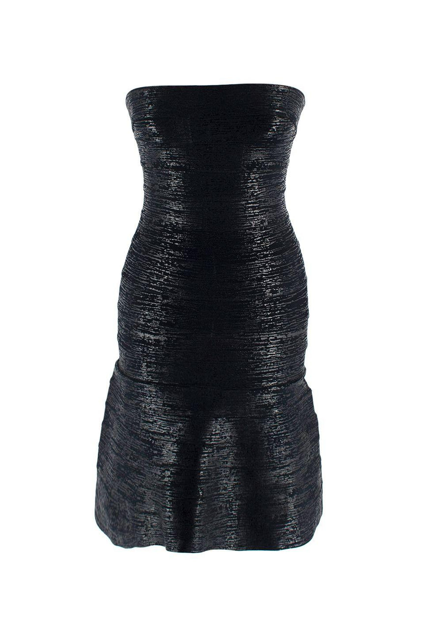 Herve Leger Black Strapless Mini Dress
