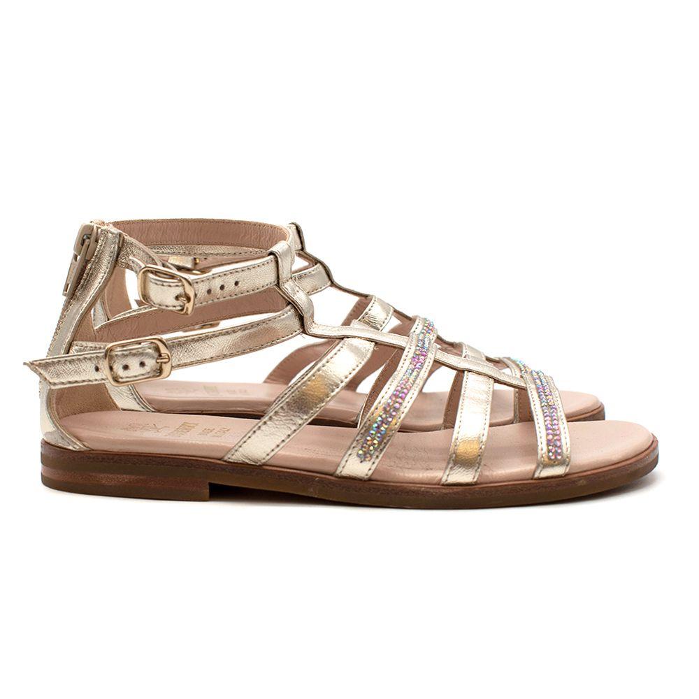 Equerry Kids 31 Gold Embellished Sandals