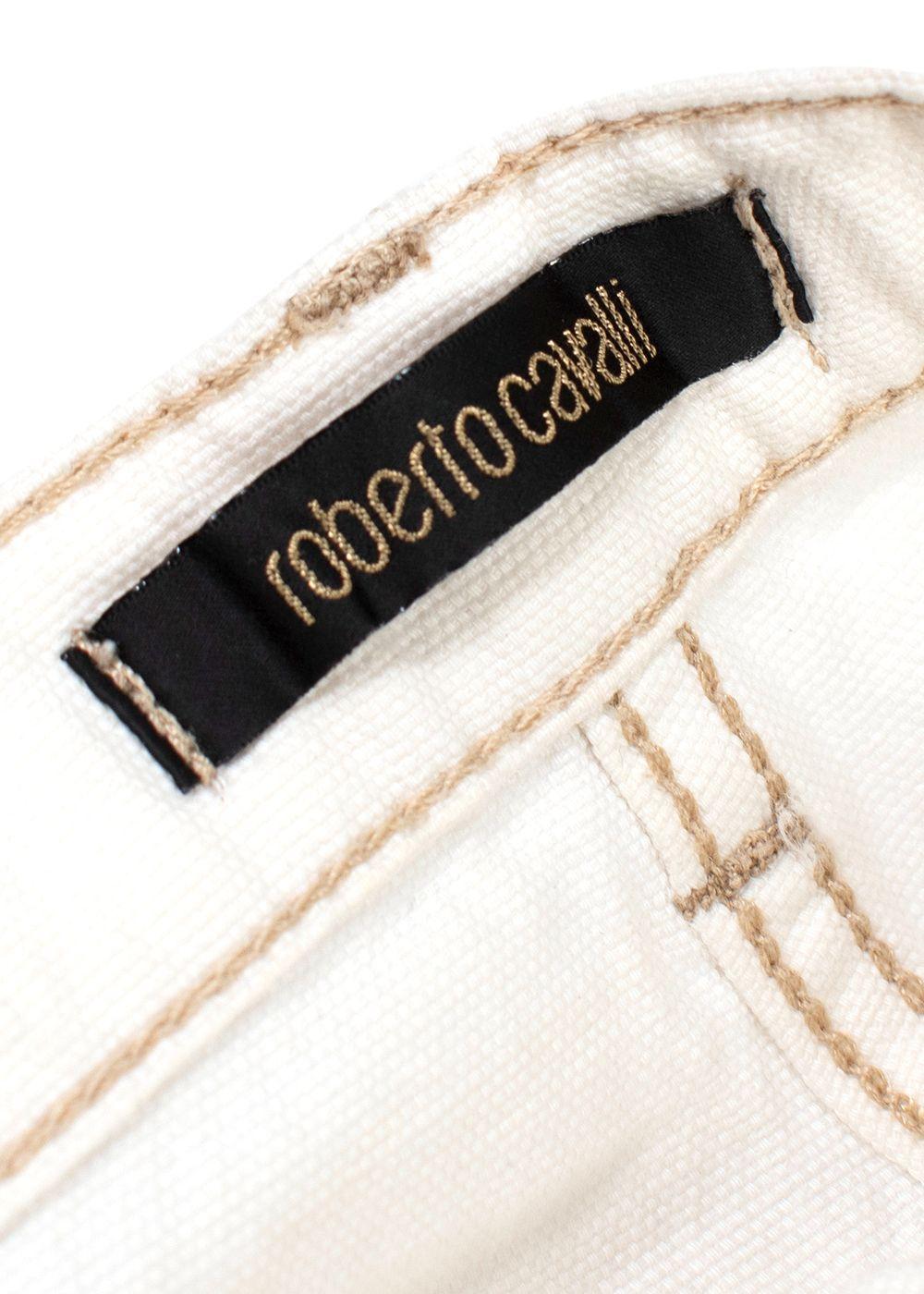 Roberto Cavalli White Denim Shorts