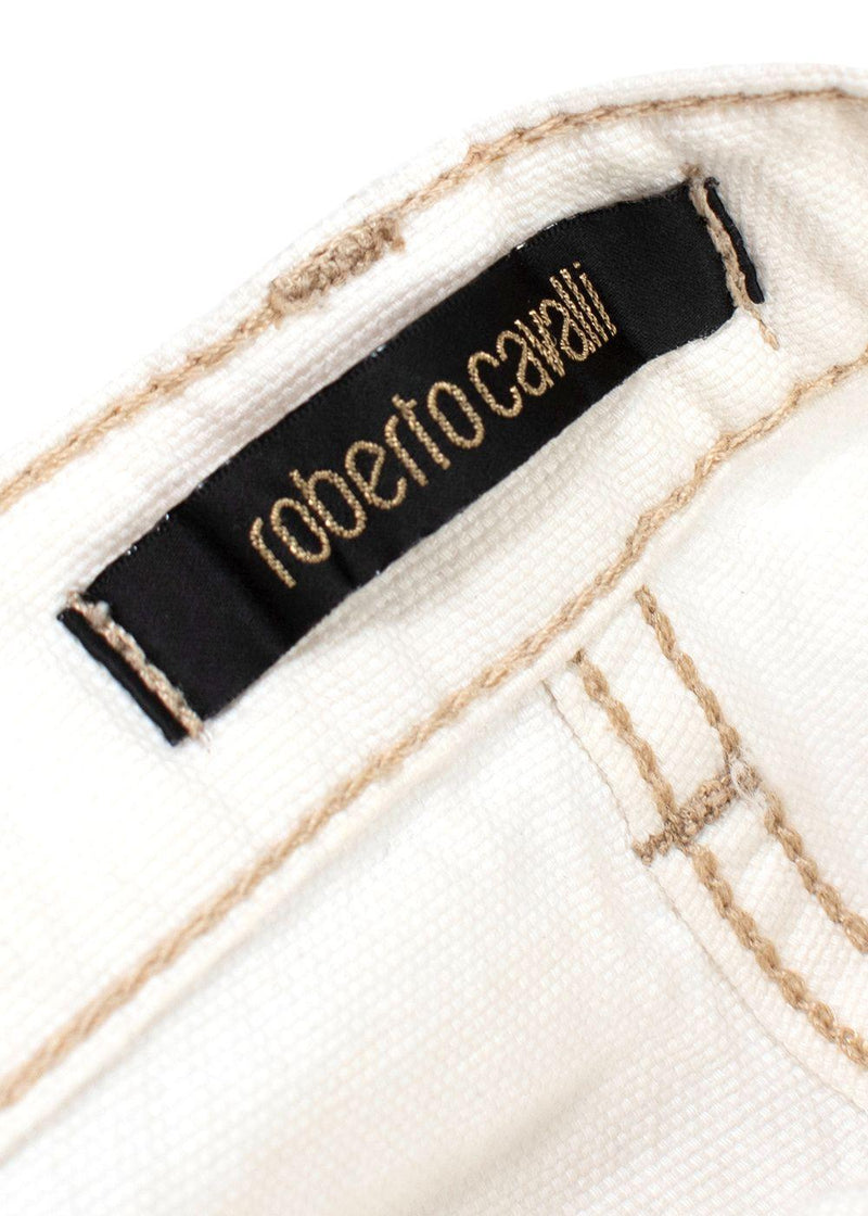 Roberto Cavalli White Denim Shorts