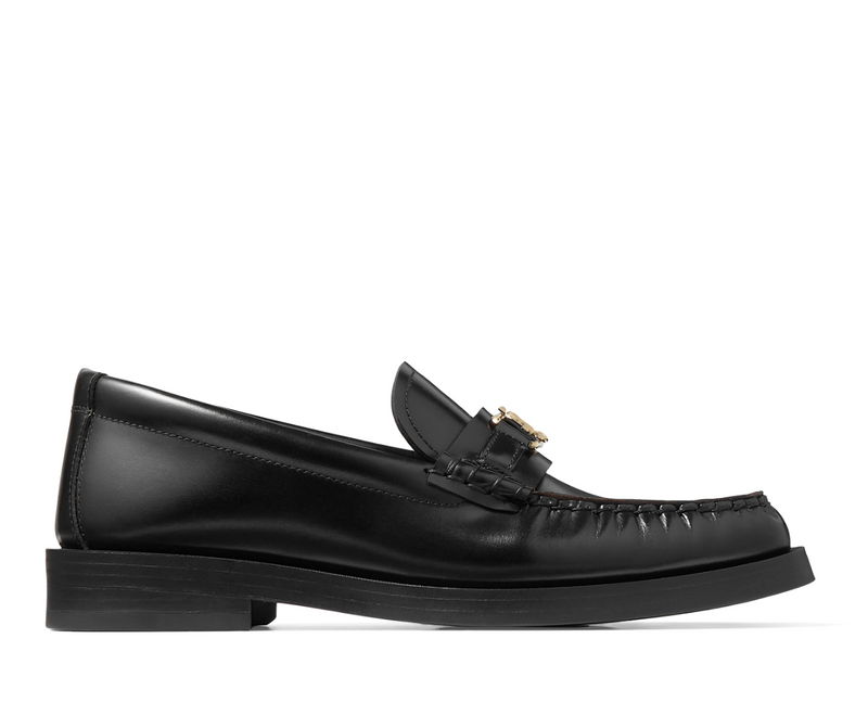 Jimmy Choo Addie Logo-Plaque Leather Loafers