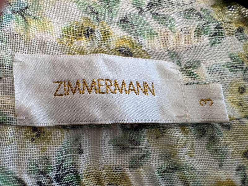 Zimmermann Green Golden Plisse Mini Dress