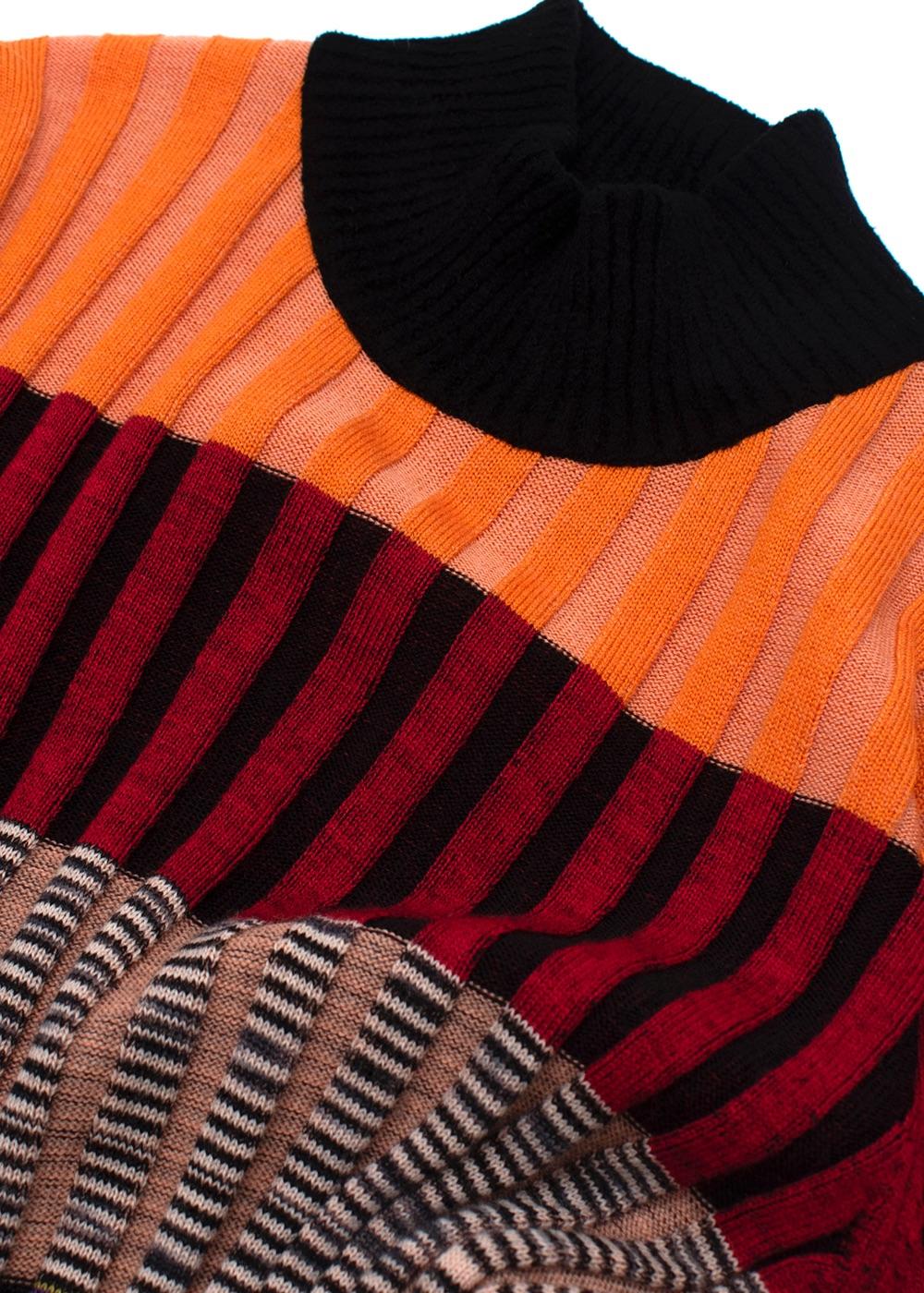 Missoni Multicoloured Ribbed Turtleneck Midi Dress