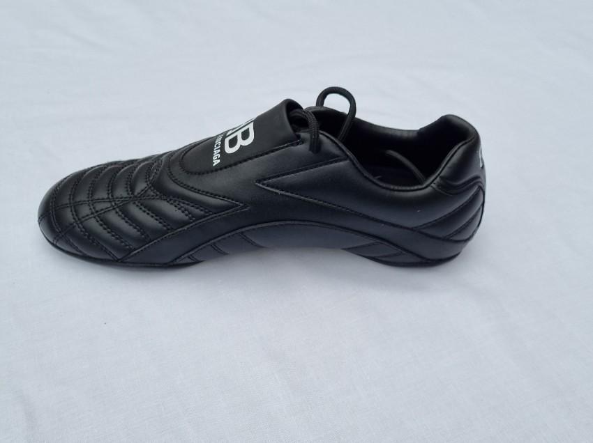 Balenciaga Black Leather Zen Football Sneakers