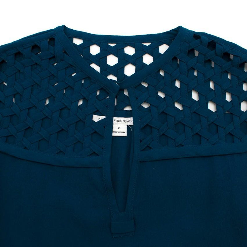 Diane von Furstenberg Blue Net Trim Dress