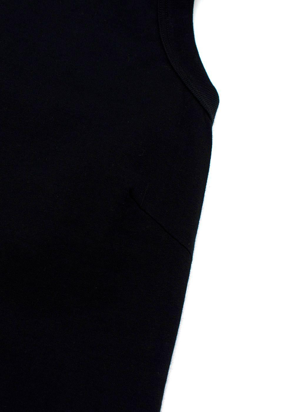 Black Cotton Jersey Vest