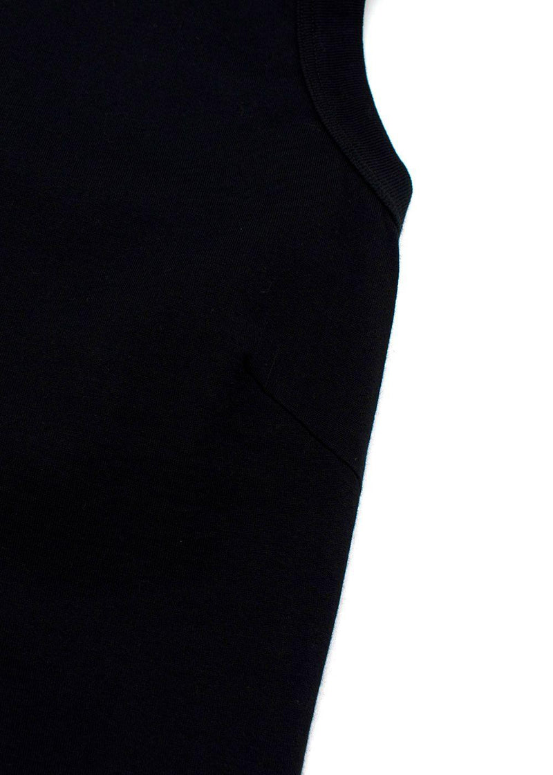 Black Cotton Jersey Vest