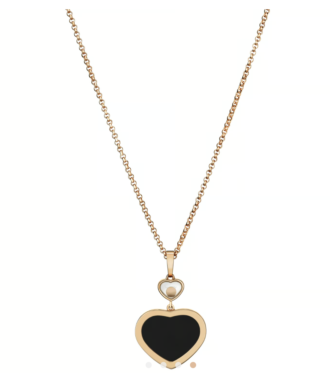 Rose Gold Black Happy Hearts Pendant Necklace