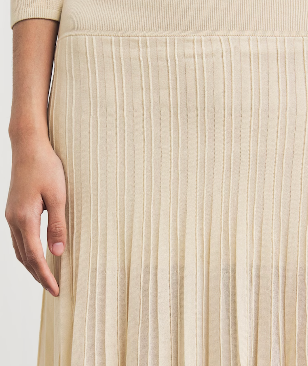 Isabel Marant Crepe Pleated Knit Midi Skirt