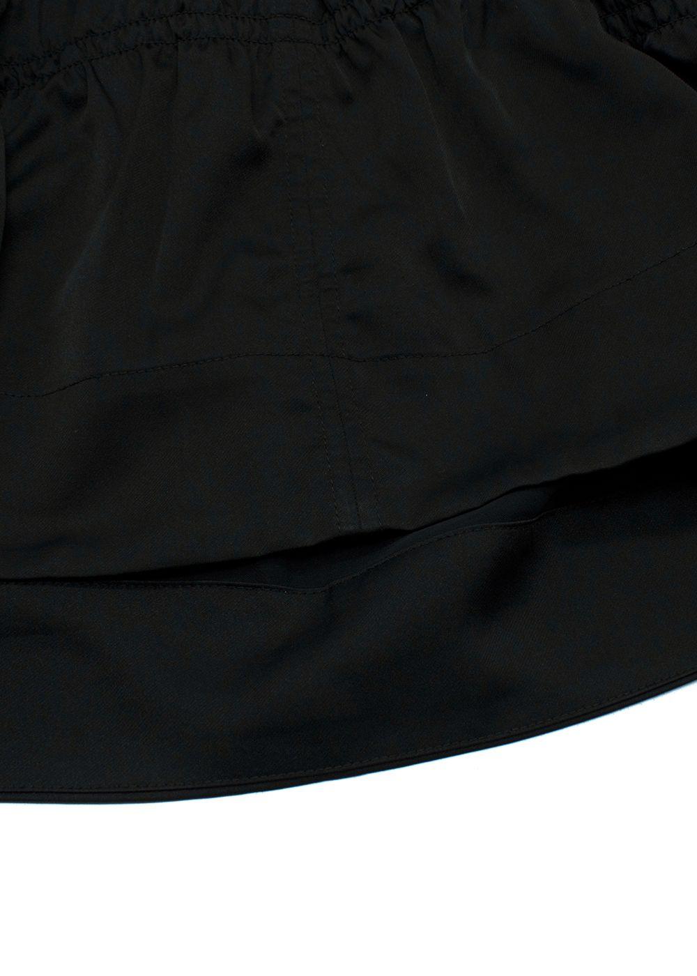 Ganni Black V Neck Ruched Blouse