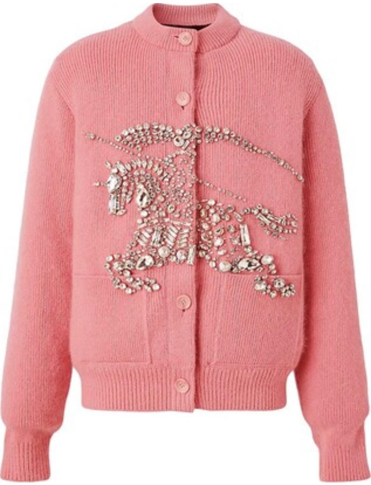 Burberry Pink Crystal Embellished Cardigan
