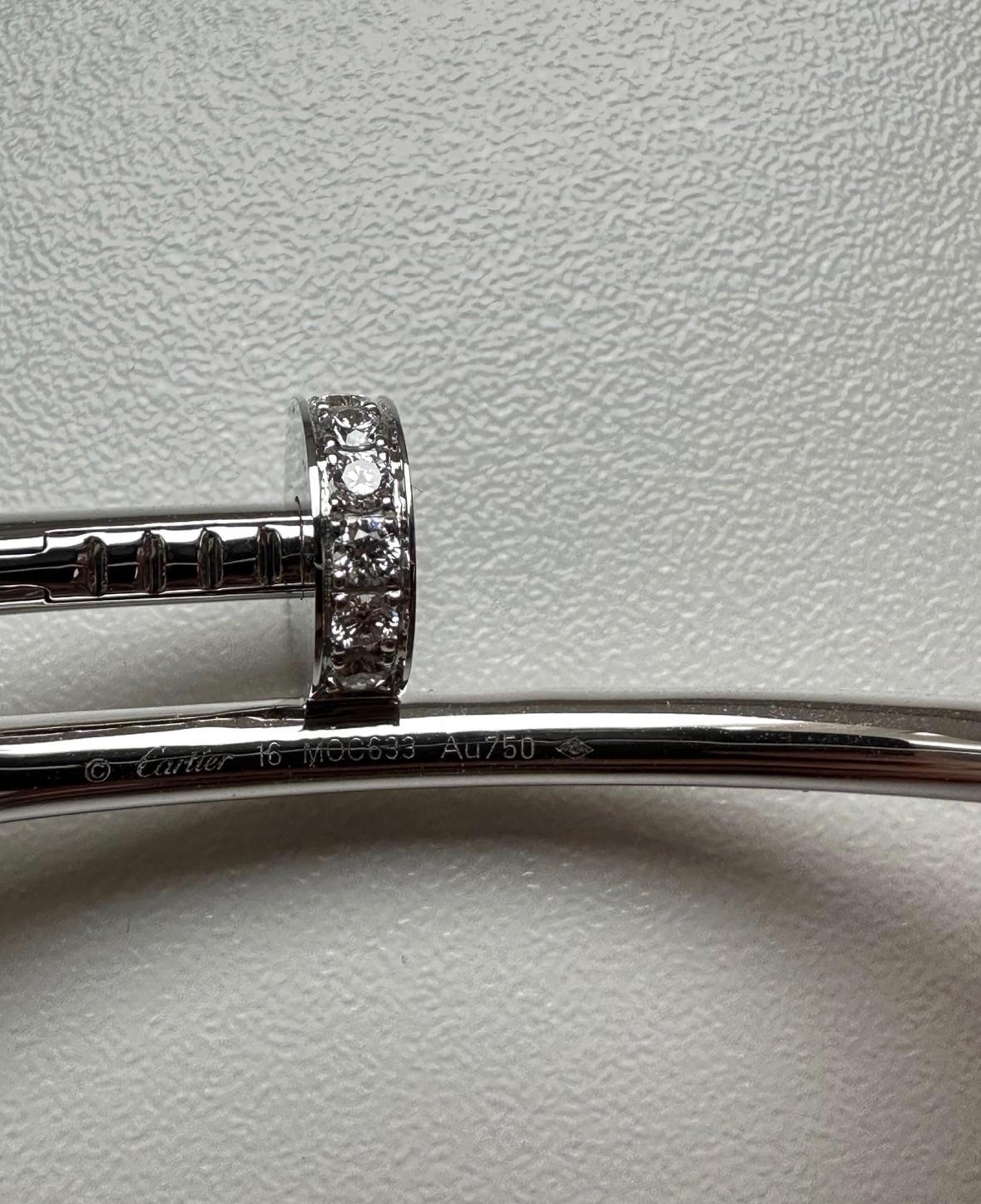 White Gold Diamond Set Juste Un Clou Bracelet