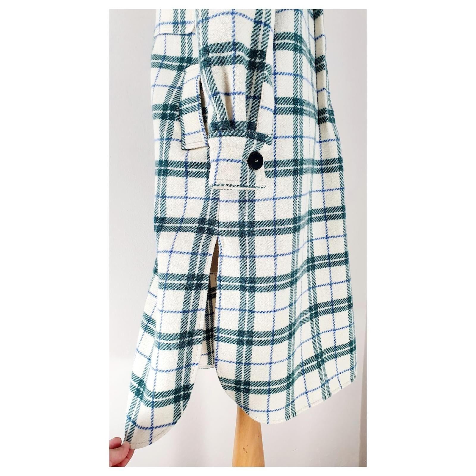 Isabel Marant Etoile Green Tartan Fontia Coat