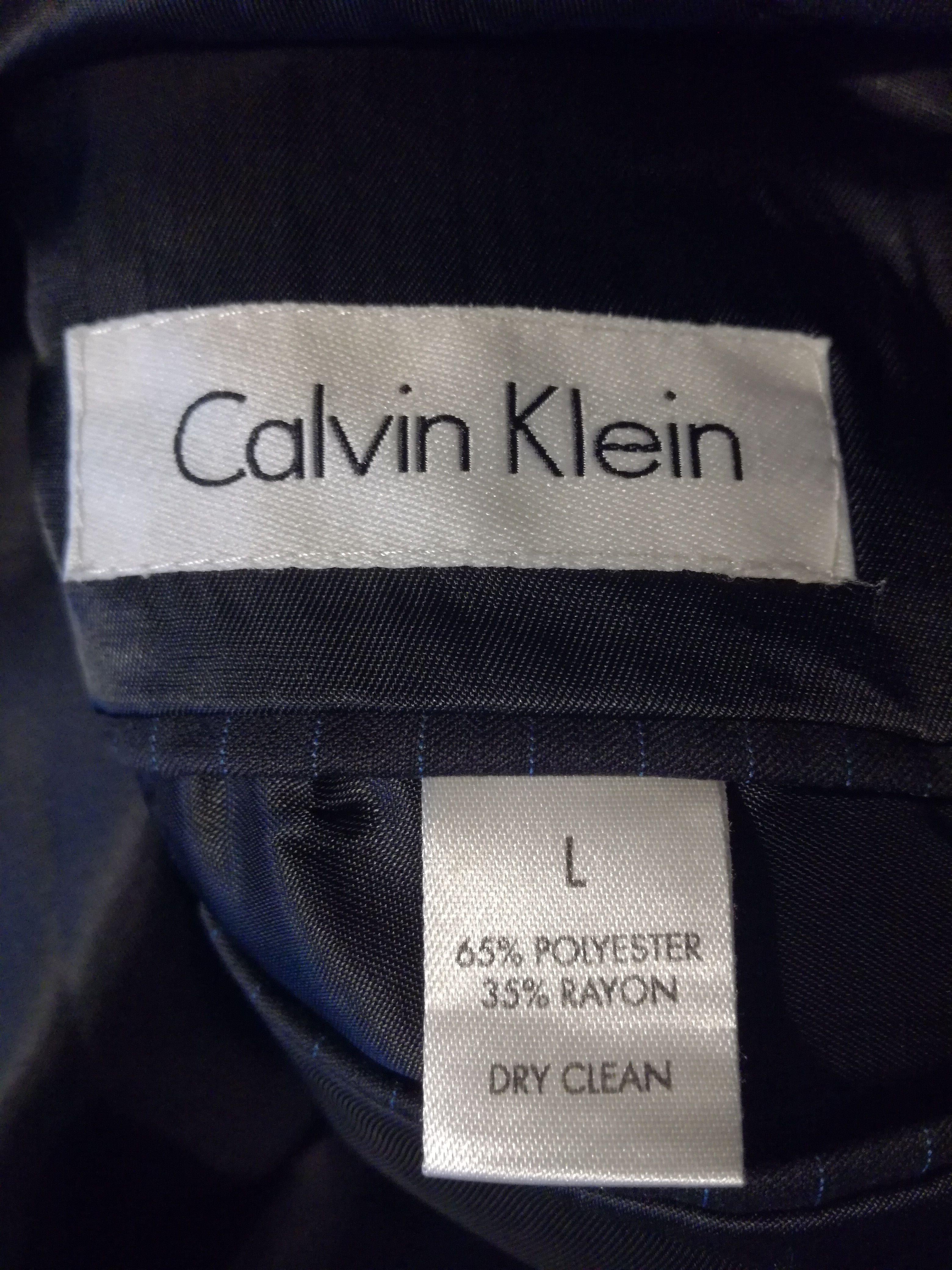 Calvin Klein Single Breasted Striped Suit Jacket