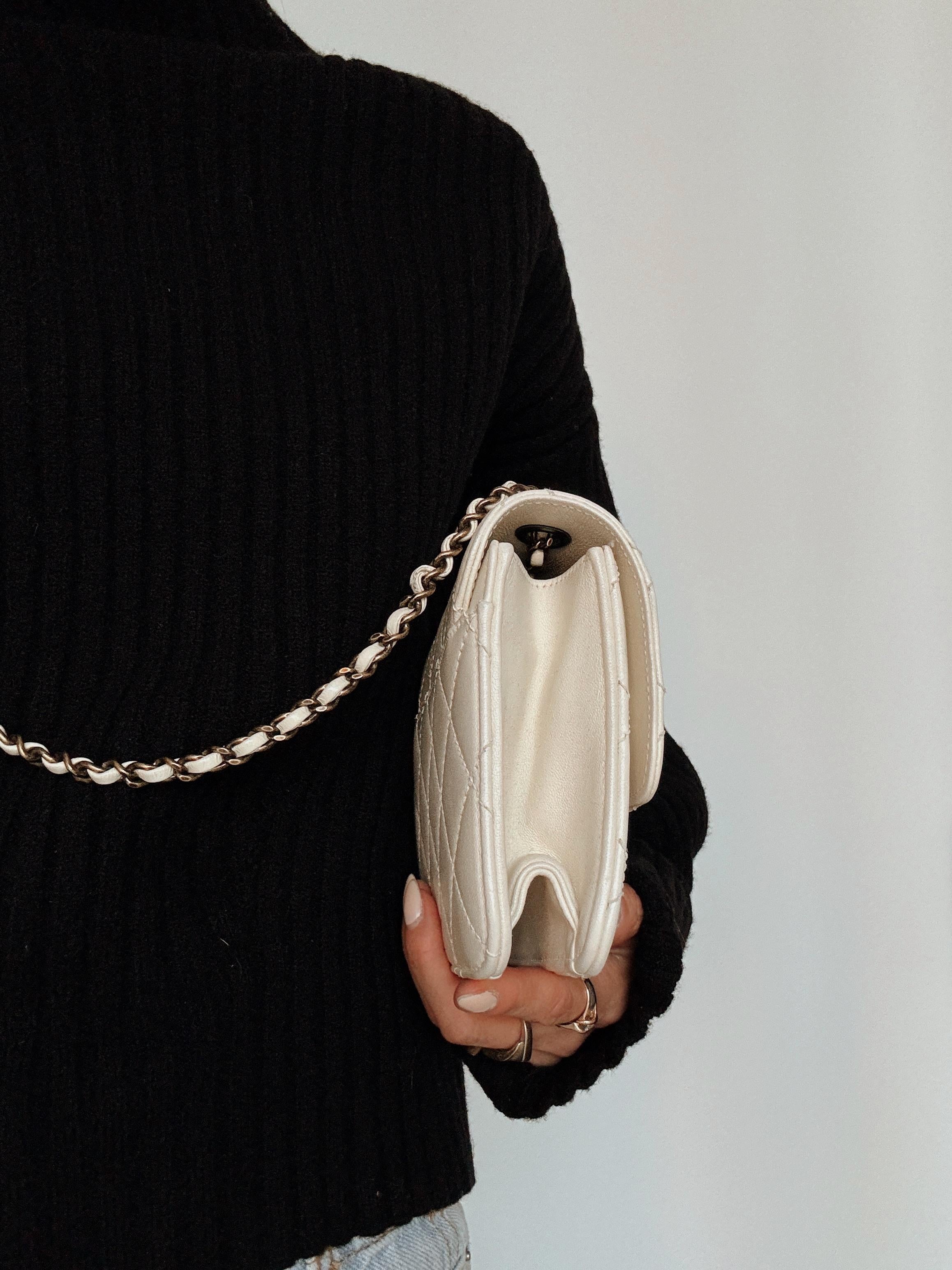 Chanel Cream Quilted Leather Shoulder Bag