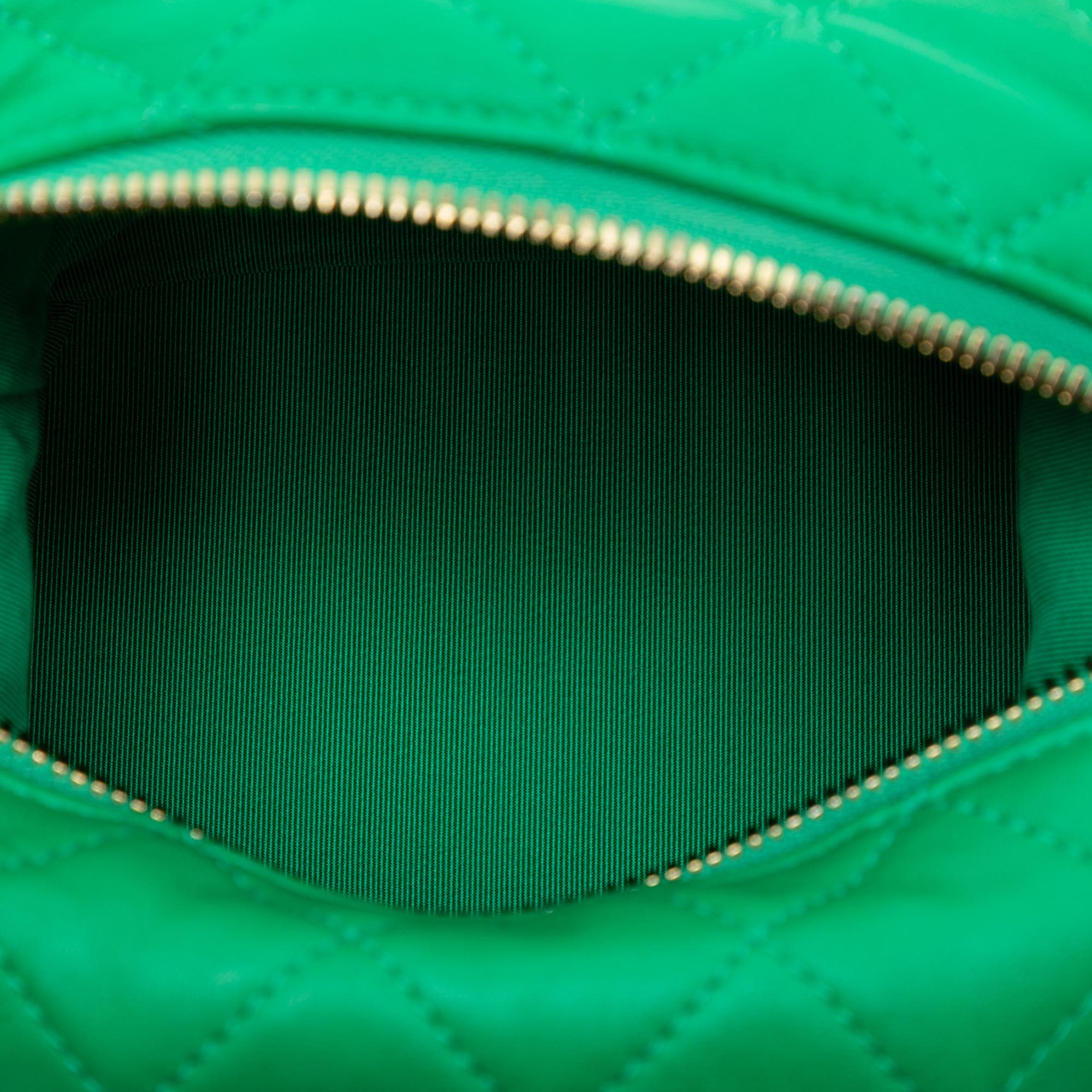 Chanel Green Small Quilted Lambskin Perfect Meeting Hobo