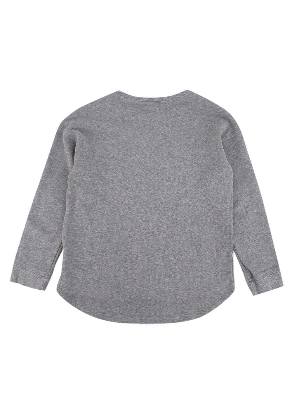 kids 8Y grey long sleeved embroidered 'oh' jumper