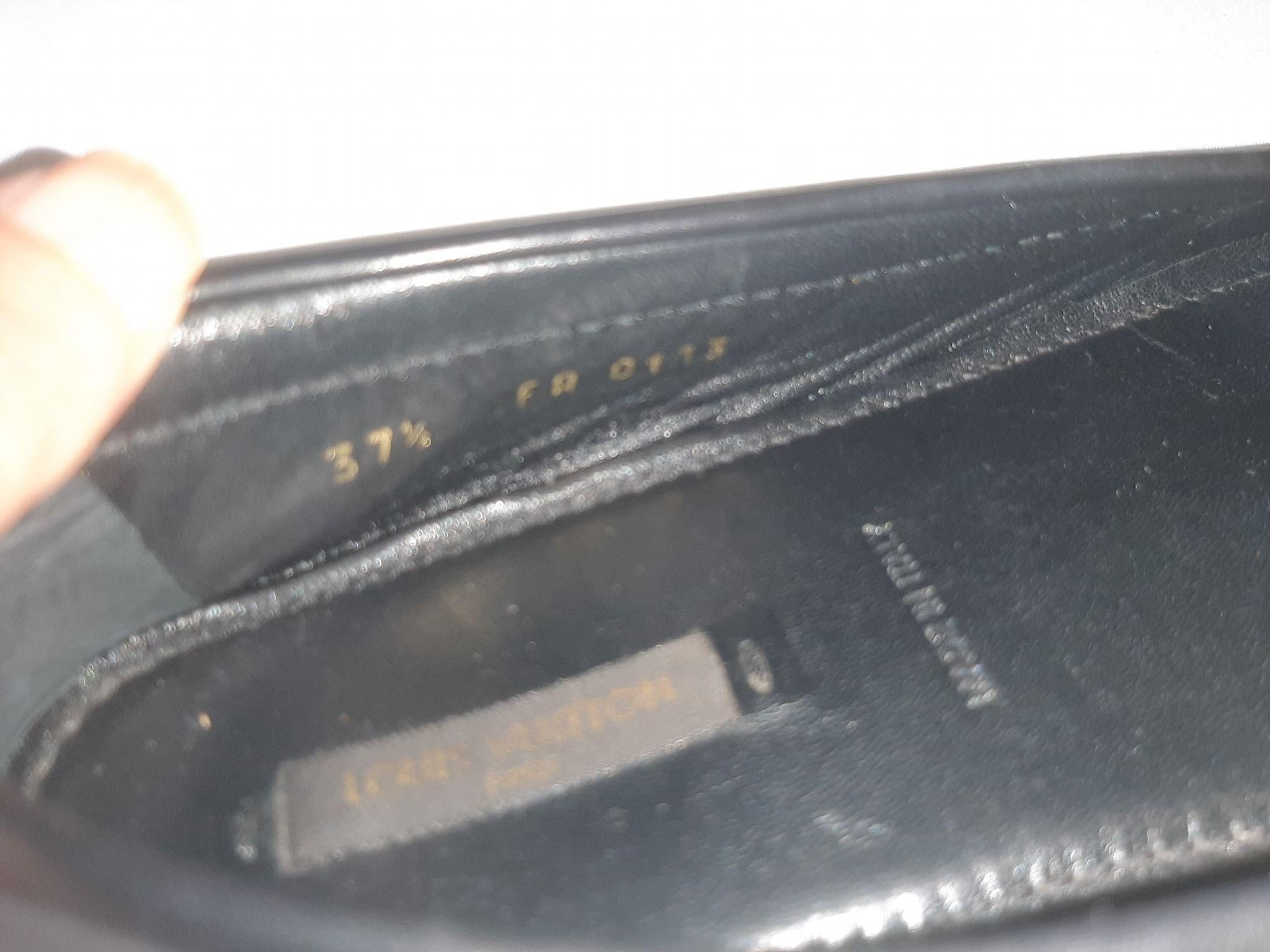 Black leather LV driving loafers