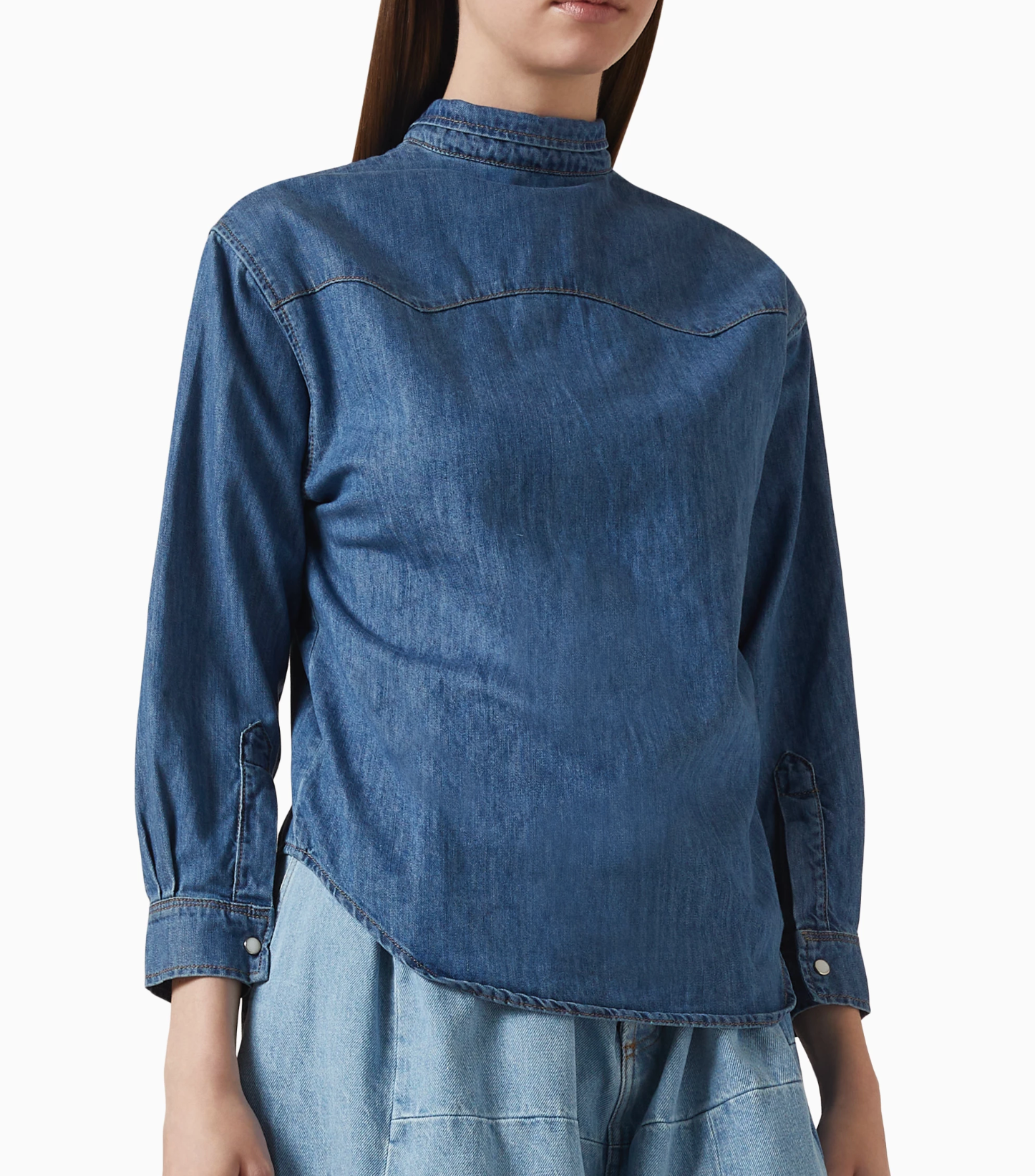A.W.A.K.E. Mode Blue Long-Sleeve Denim Shirt