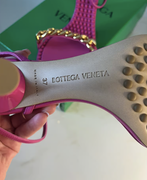 Bottega Veneta Pink Dot Heeled Sandals
