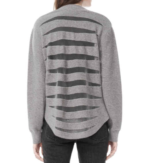 Alexander Wang Sheer Back Striped V-neck Cardigan
