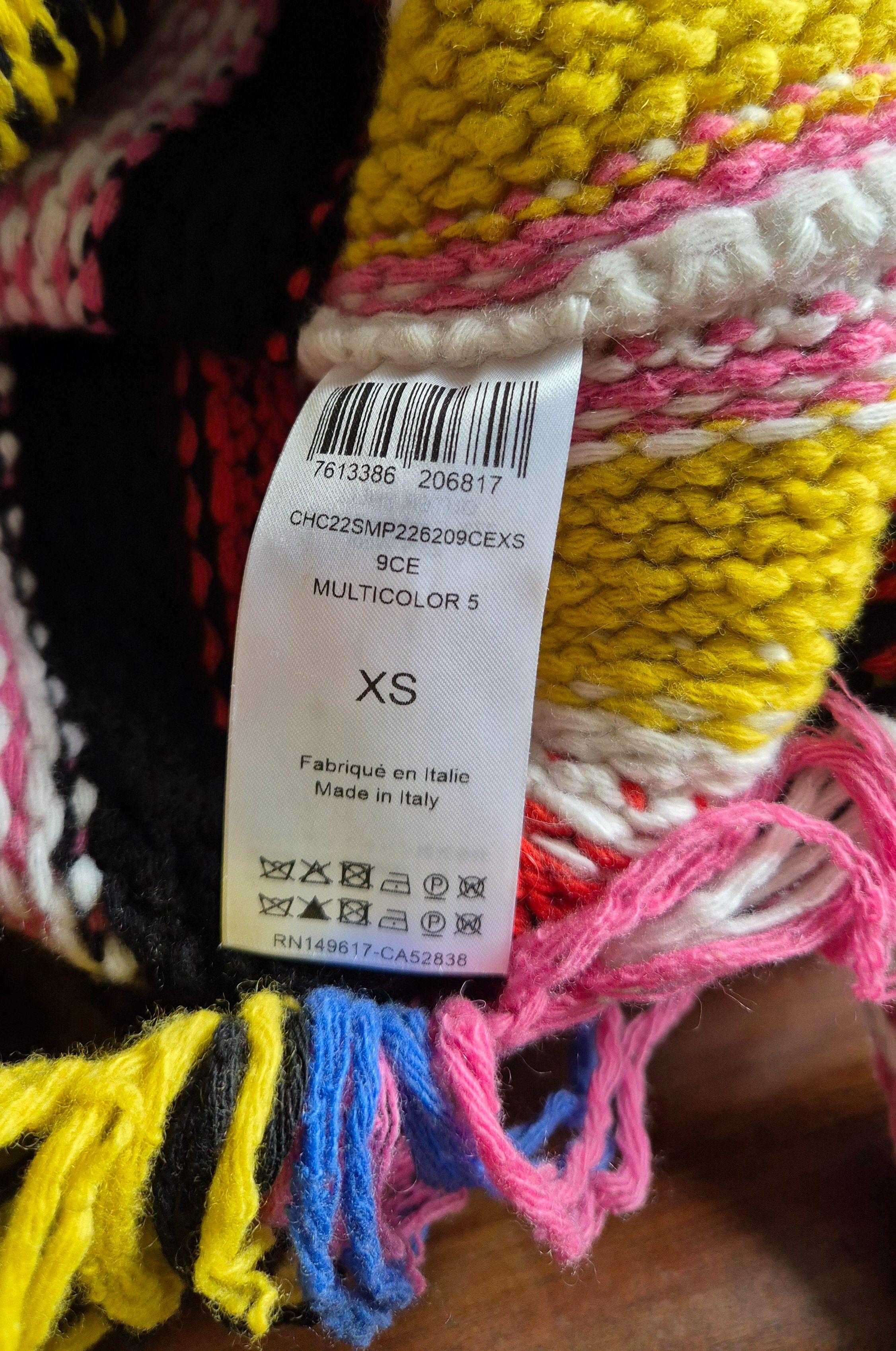 Chloe Multicoloured Fringe Stripe Macrame Sweater