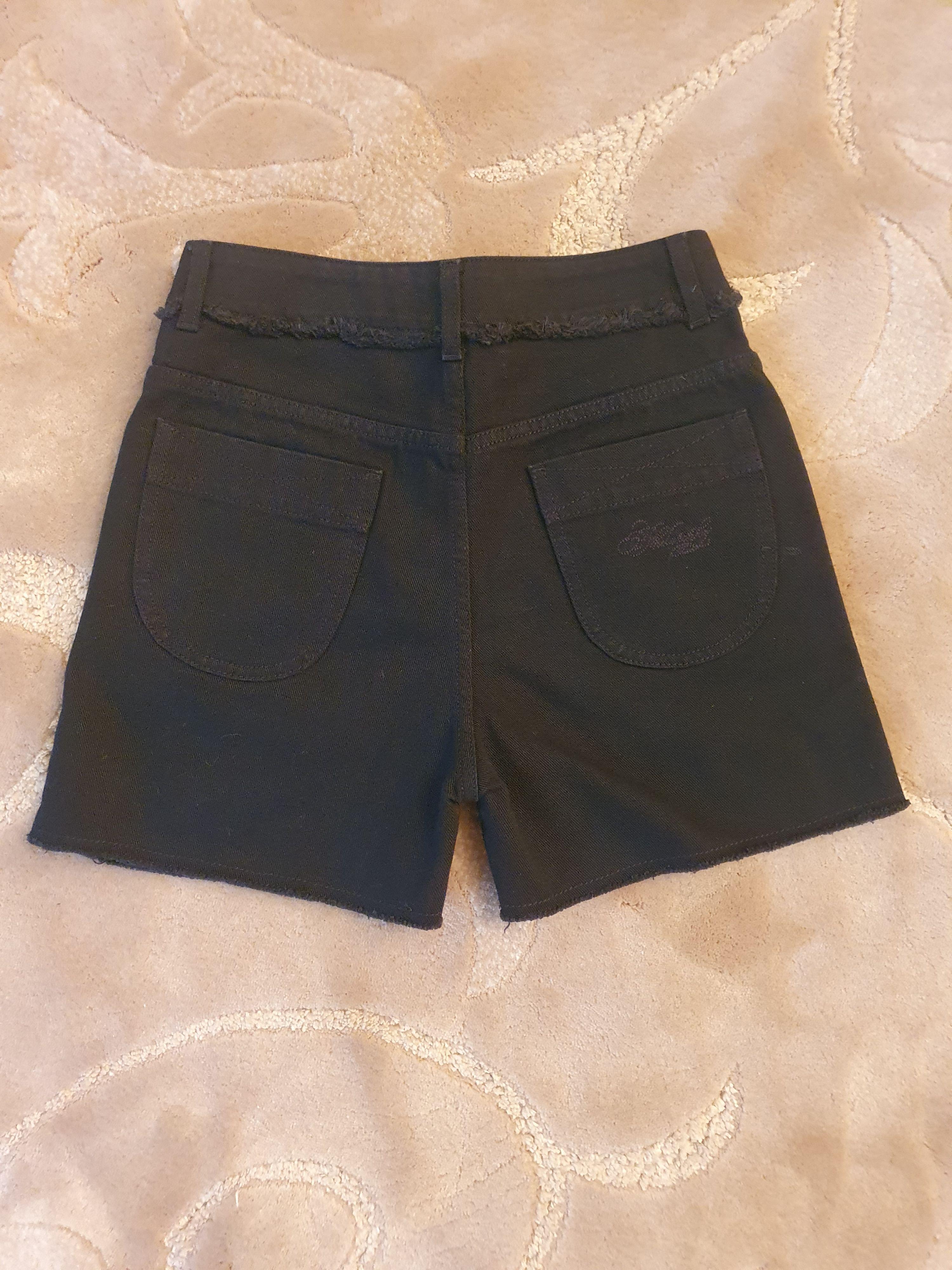 black sequin denim shorts