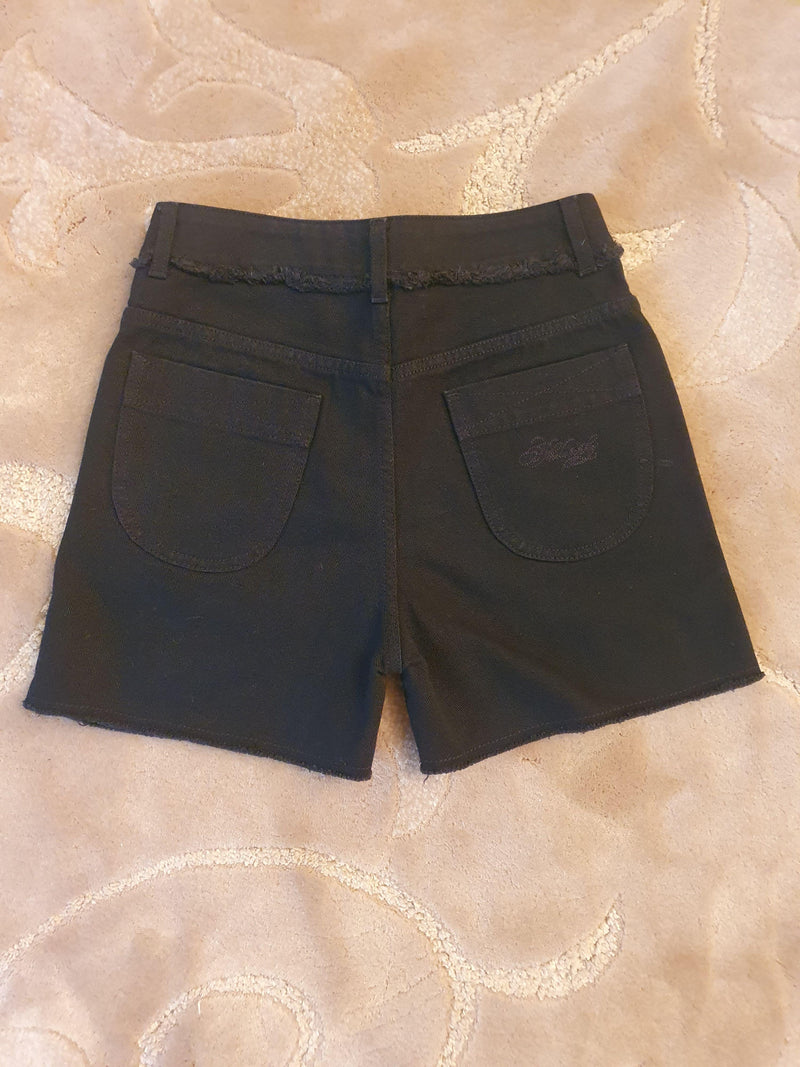 black sequin denim shorts