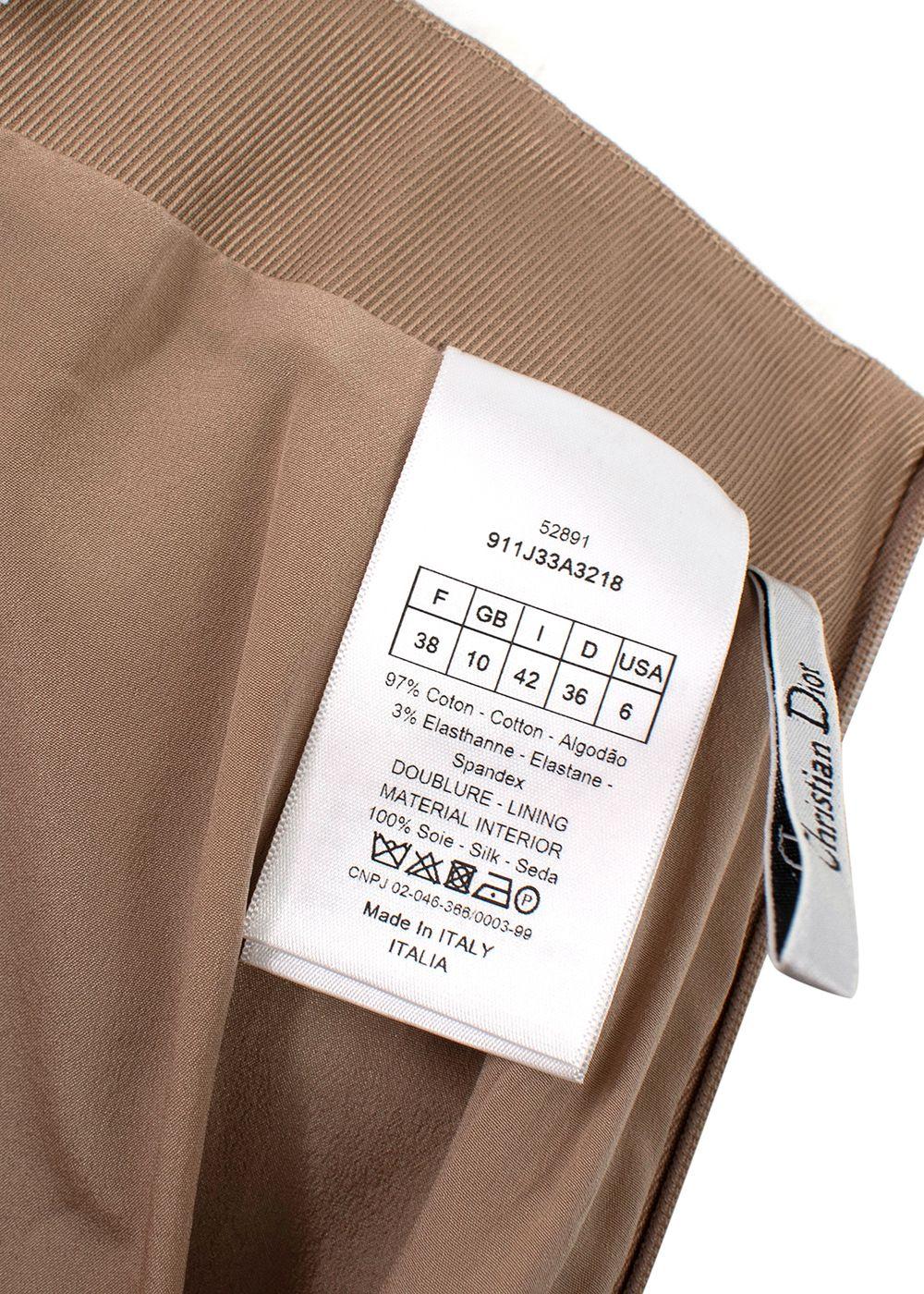 Dior beige cotton twill asymmetric skirt