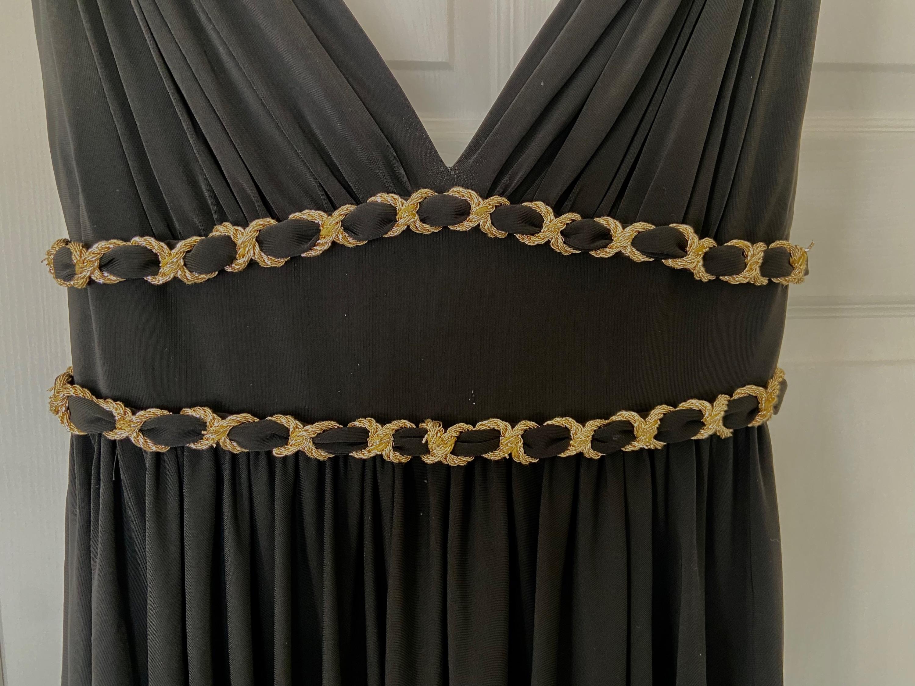 Black & Gold Draped Dress
