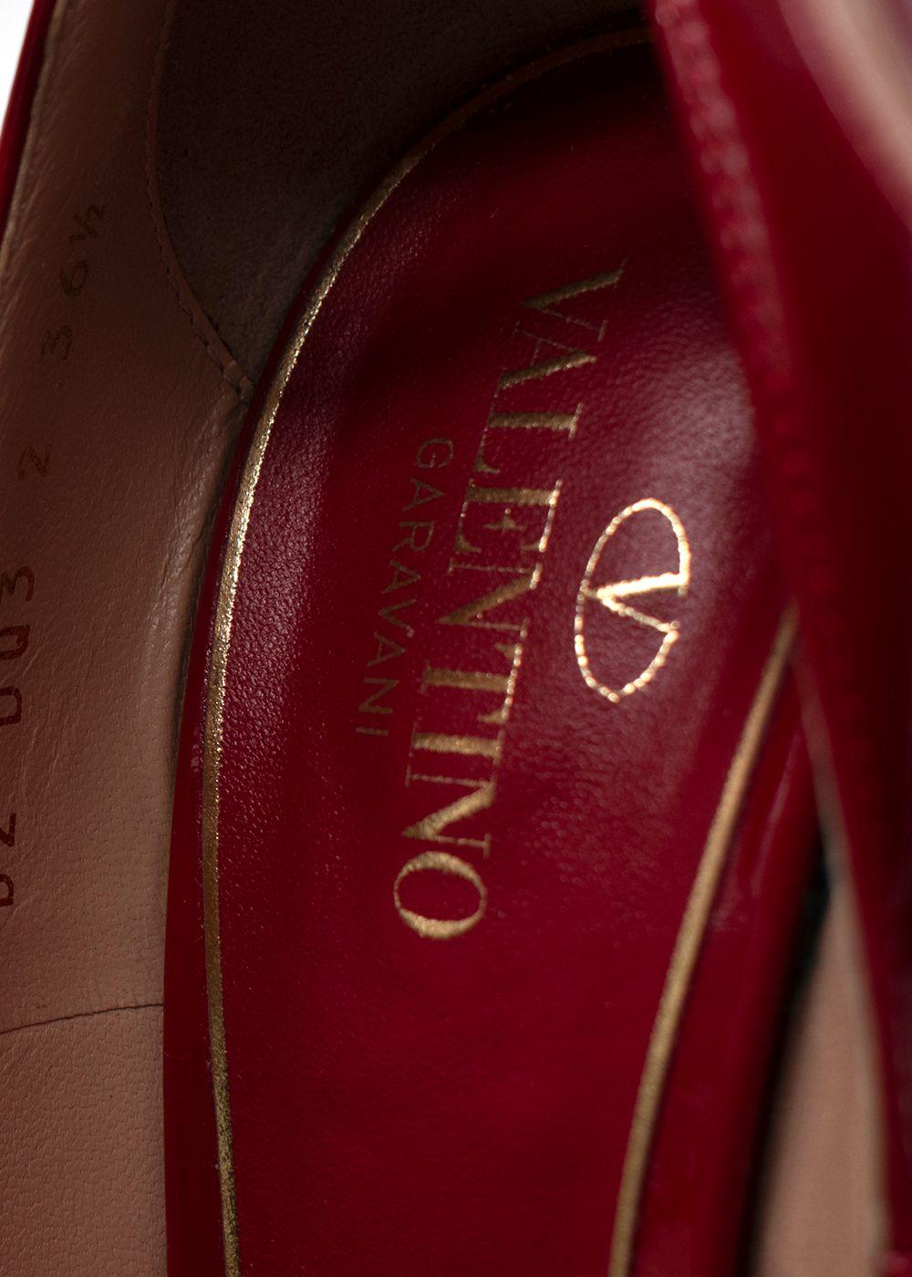Valentino Ruby Leather Platform Pumps