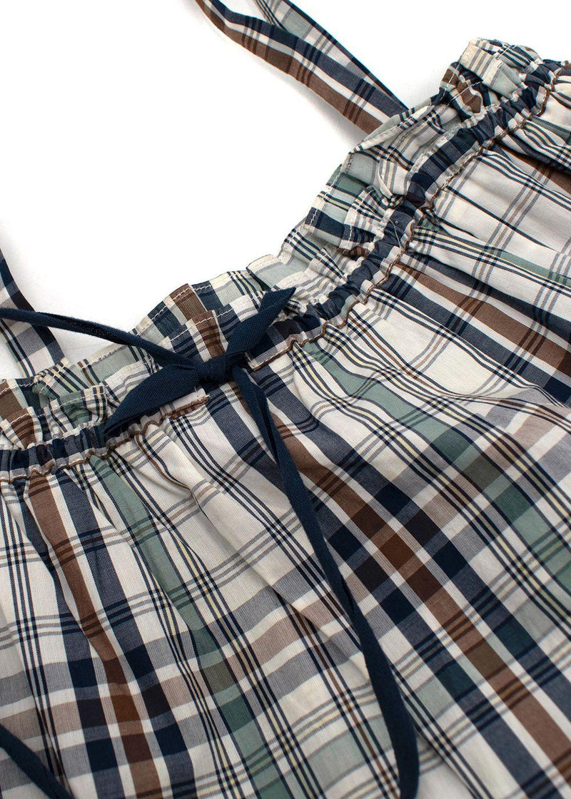 Bonpoint Kids Plaid Drawstring Dress