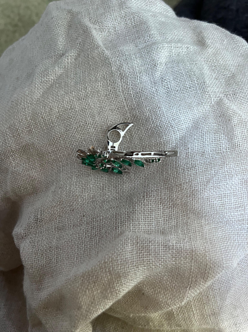 Stephen Webster Emerald and Diamond Plumage Earrings