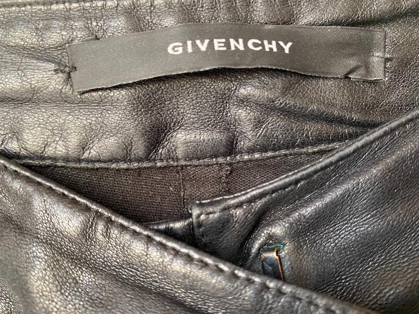 Givenchy Black Leather Biker Pants