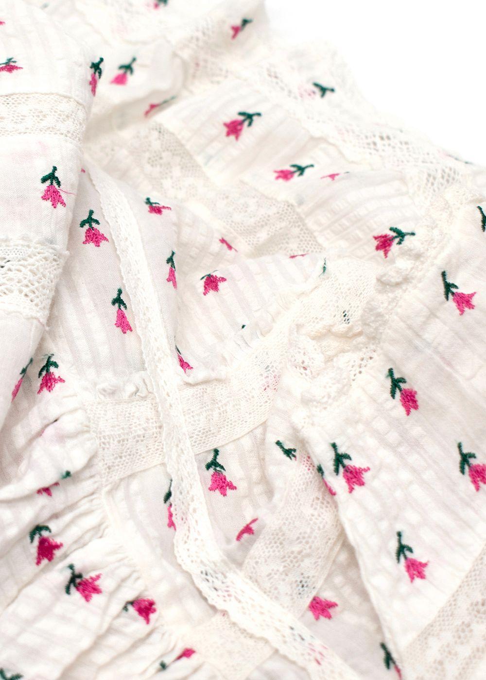 Love Shack Fancy White Floral Print Marissa Dress