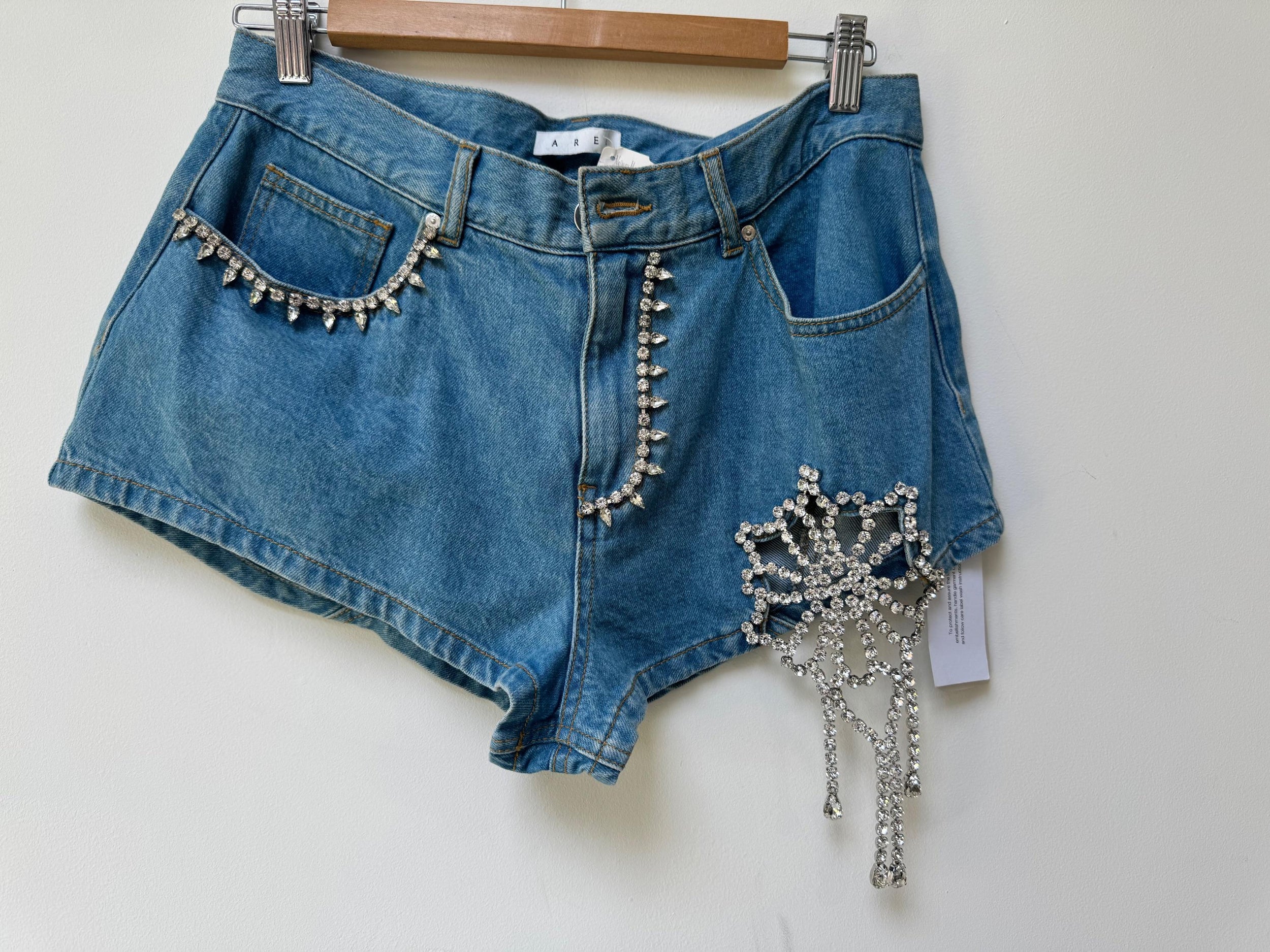 Crystal Embellshed Denim Festival Shorts