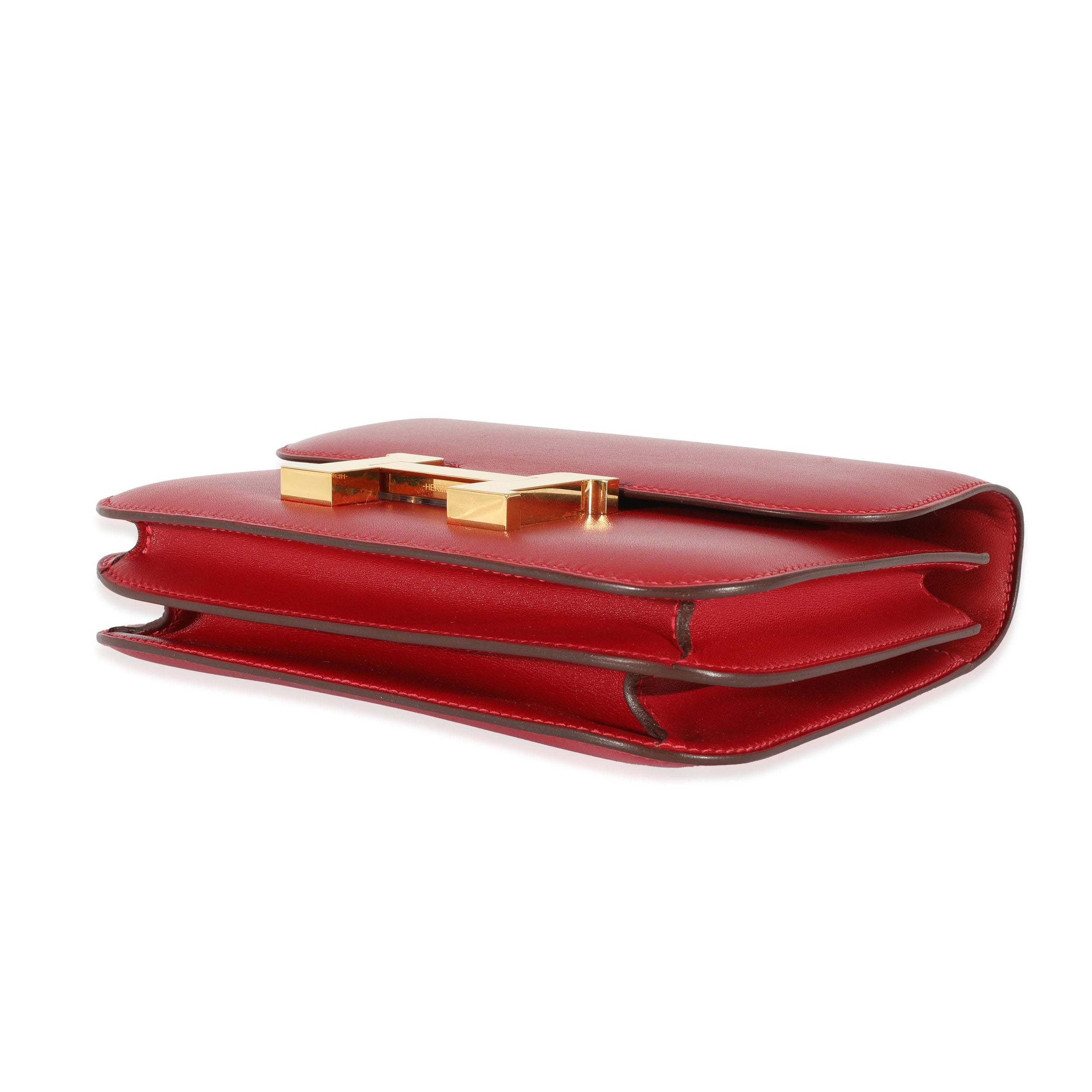 Hermès Rouge Casaque Swift Constance 18 GHW