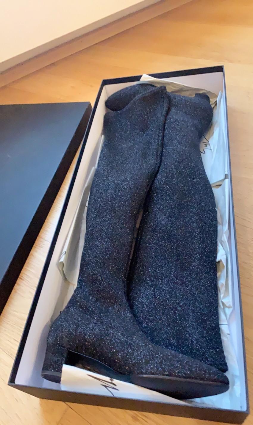 Giuseppe Zanottio Black Glitter OTK Boots