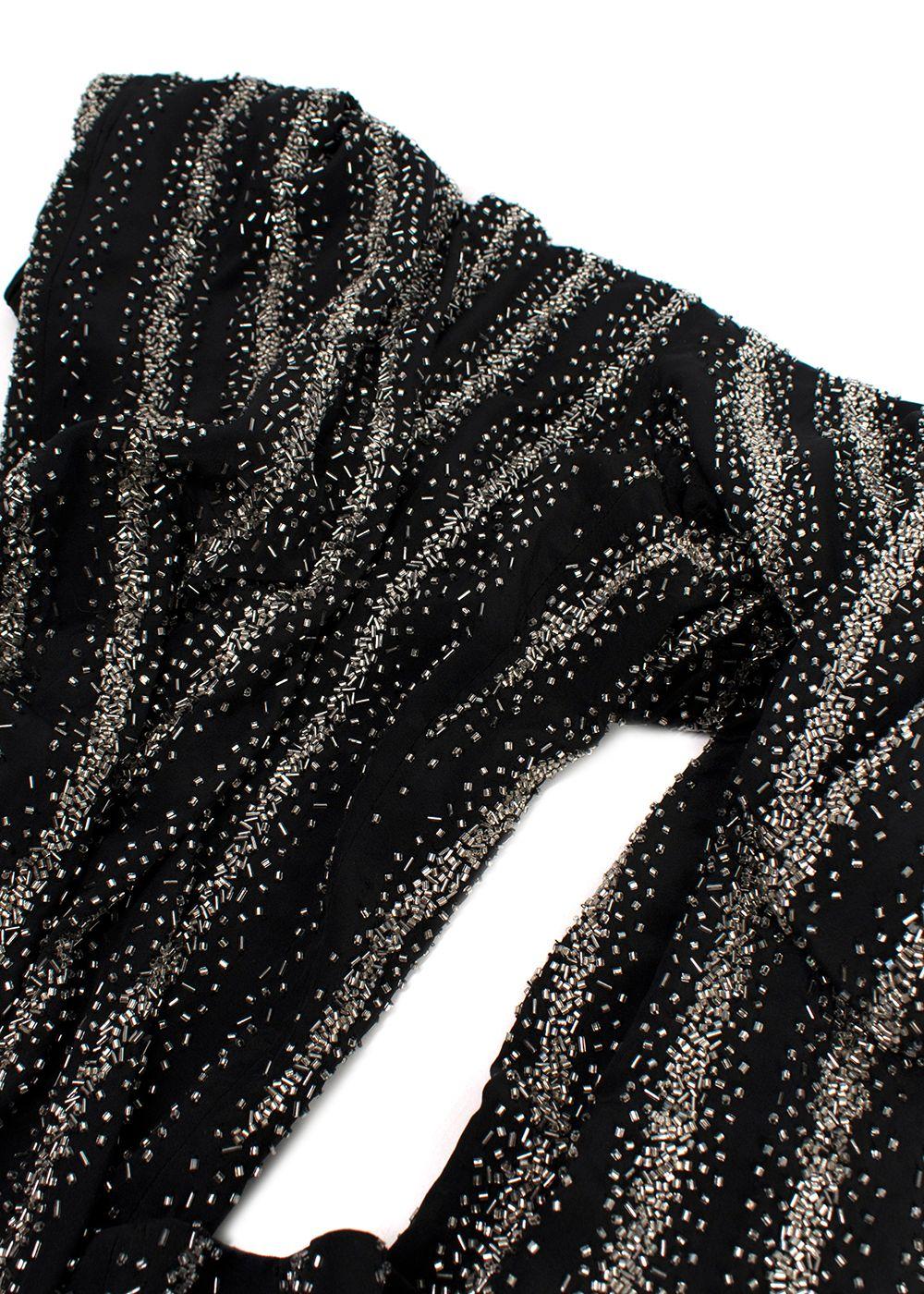 Dries Van Noten Black Silk Sequin Embellished Trousers