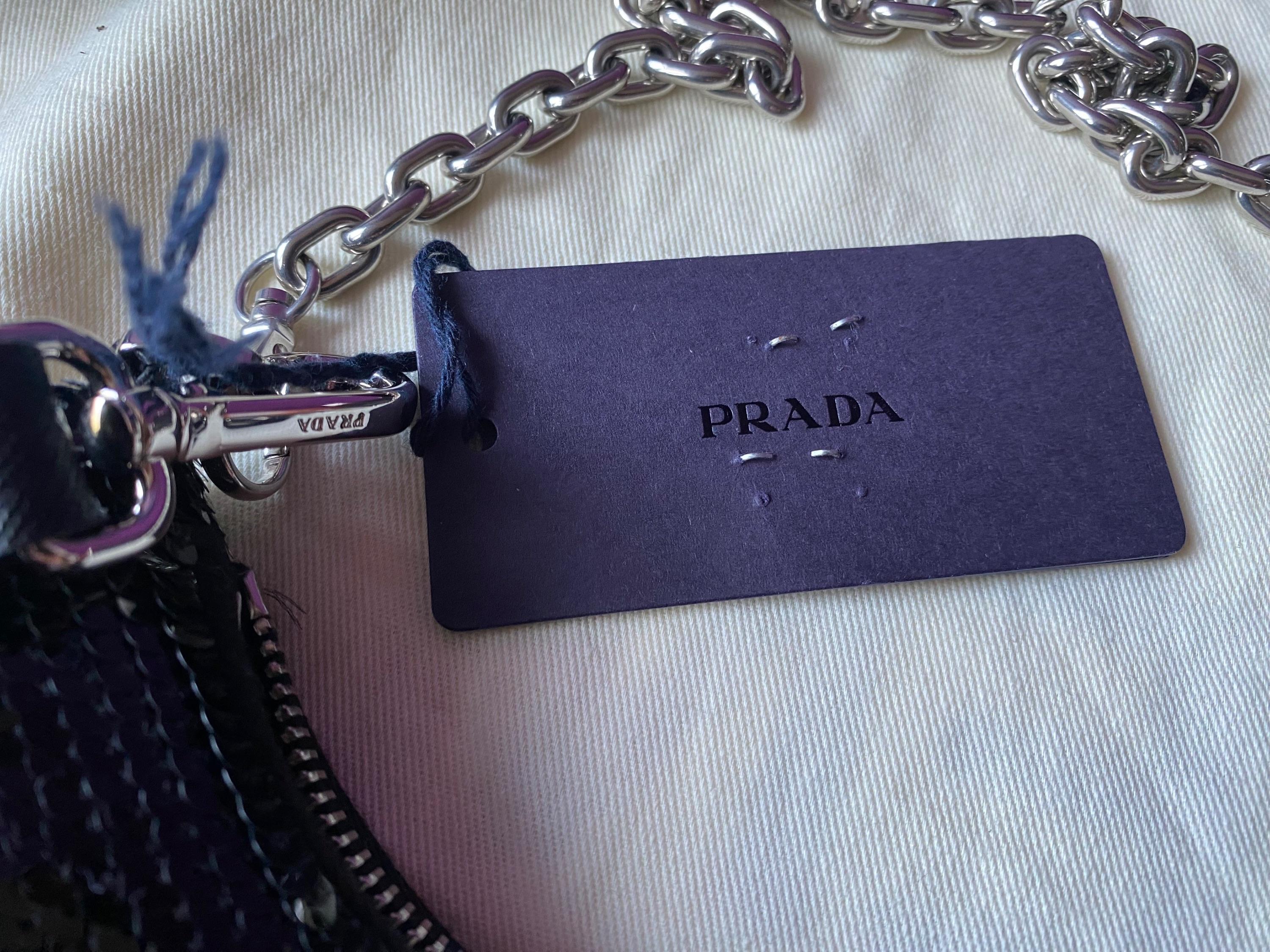 Prada Black Sequin Re-edition 2005 Shoulder Bag