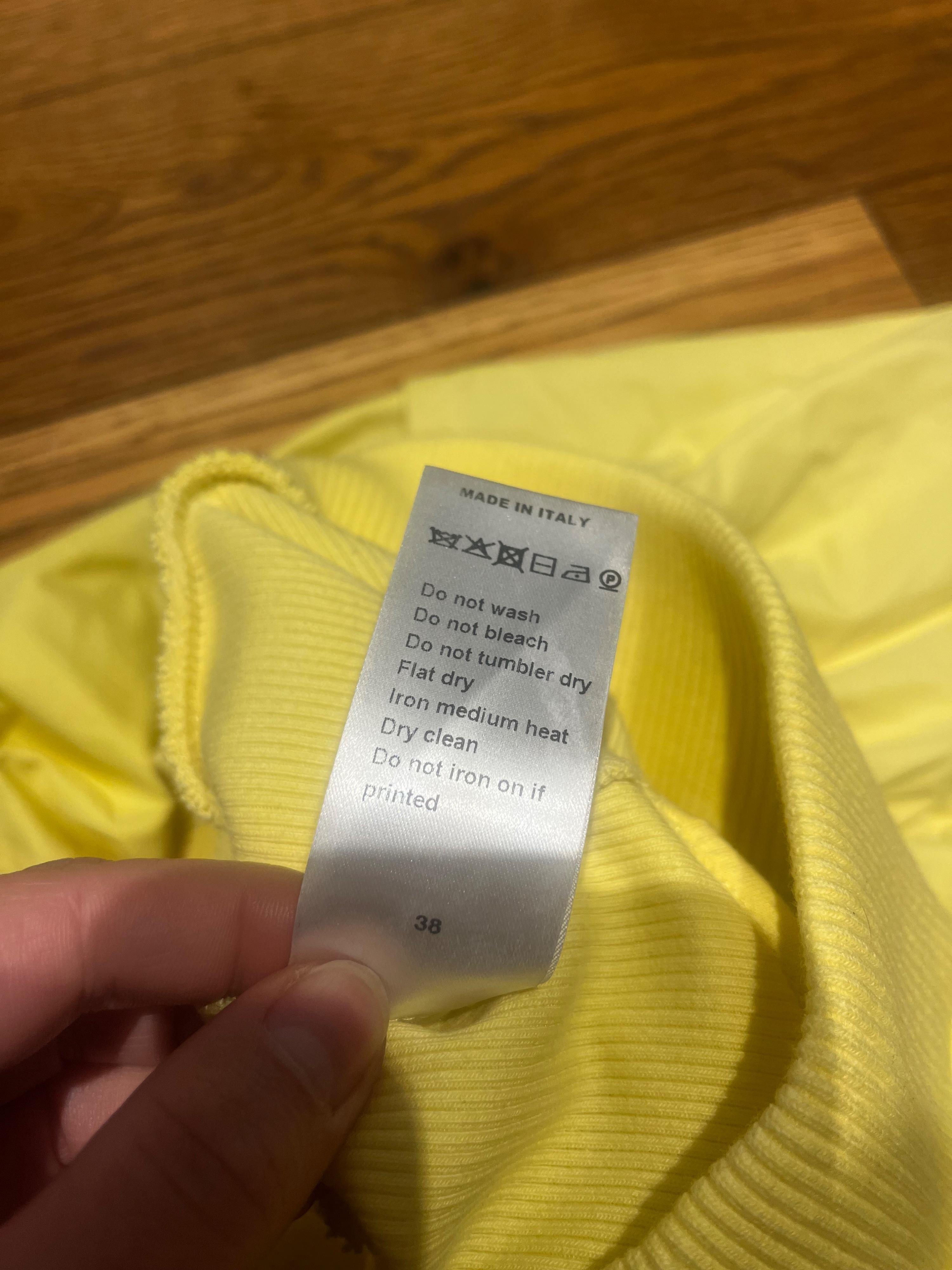 Alexander McQueen Yellow Cropped One Shoulder Top
