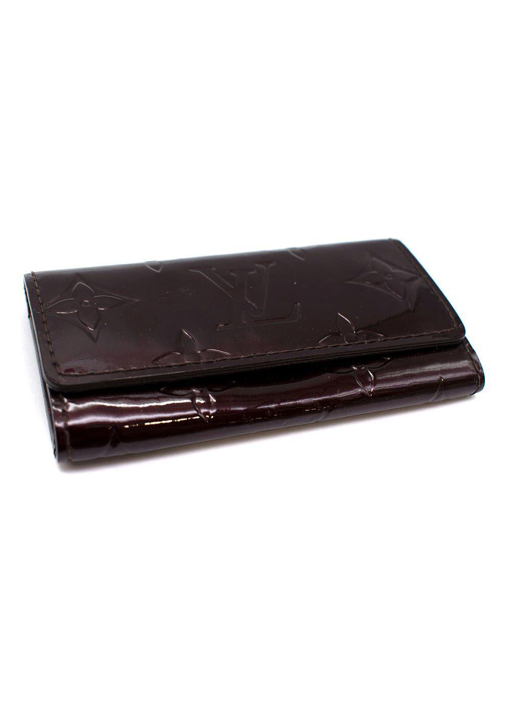 Burgundy Monogram Vernice 4 Key Holder