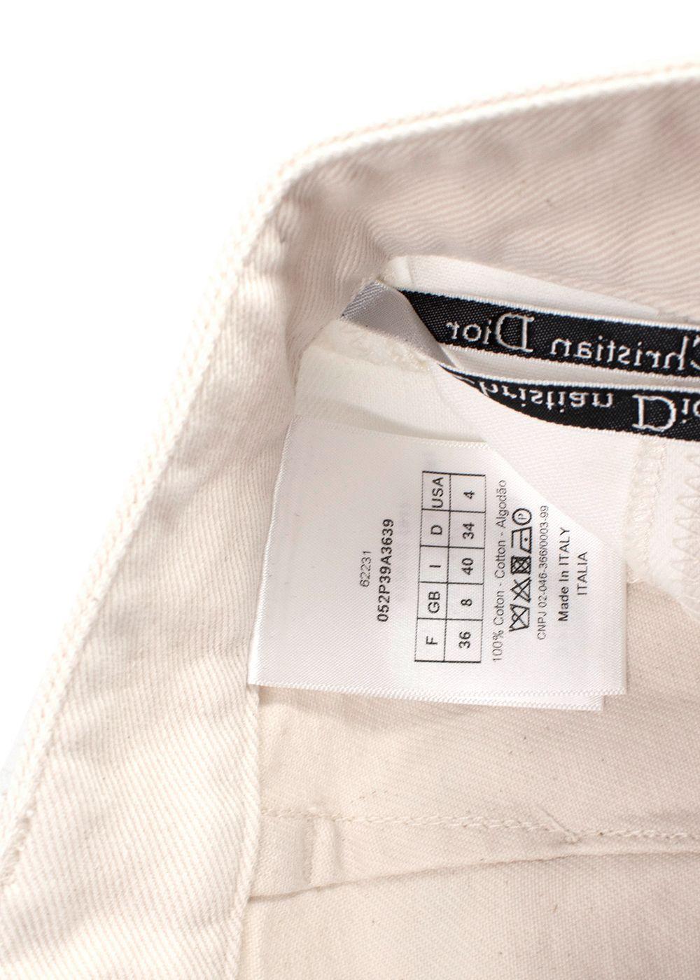 Dior Cream and White Two Toned  Wide Leg Jeans