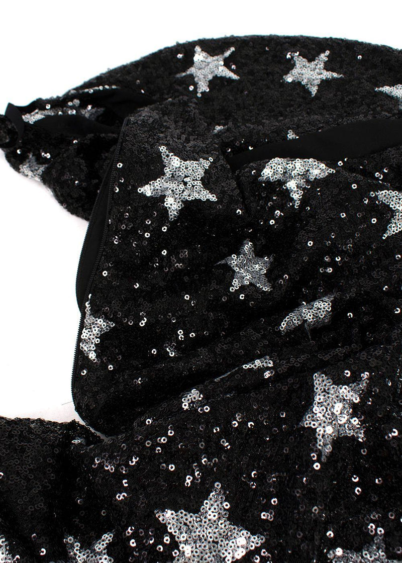Ainea Black Star Sequin Cowl Neck Gown