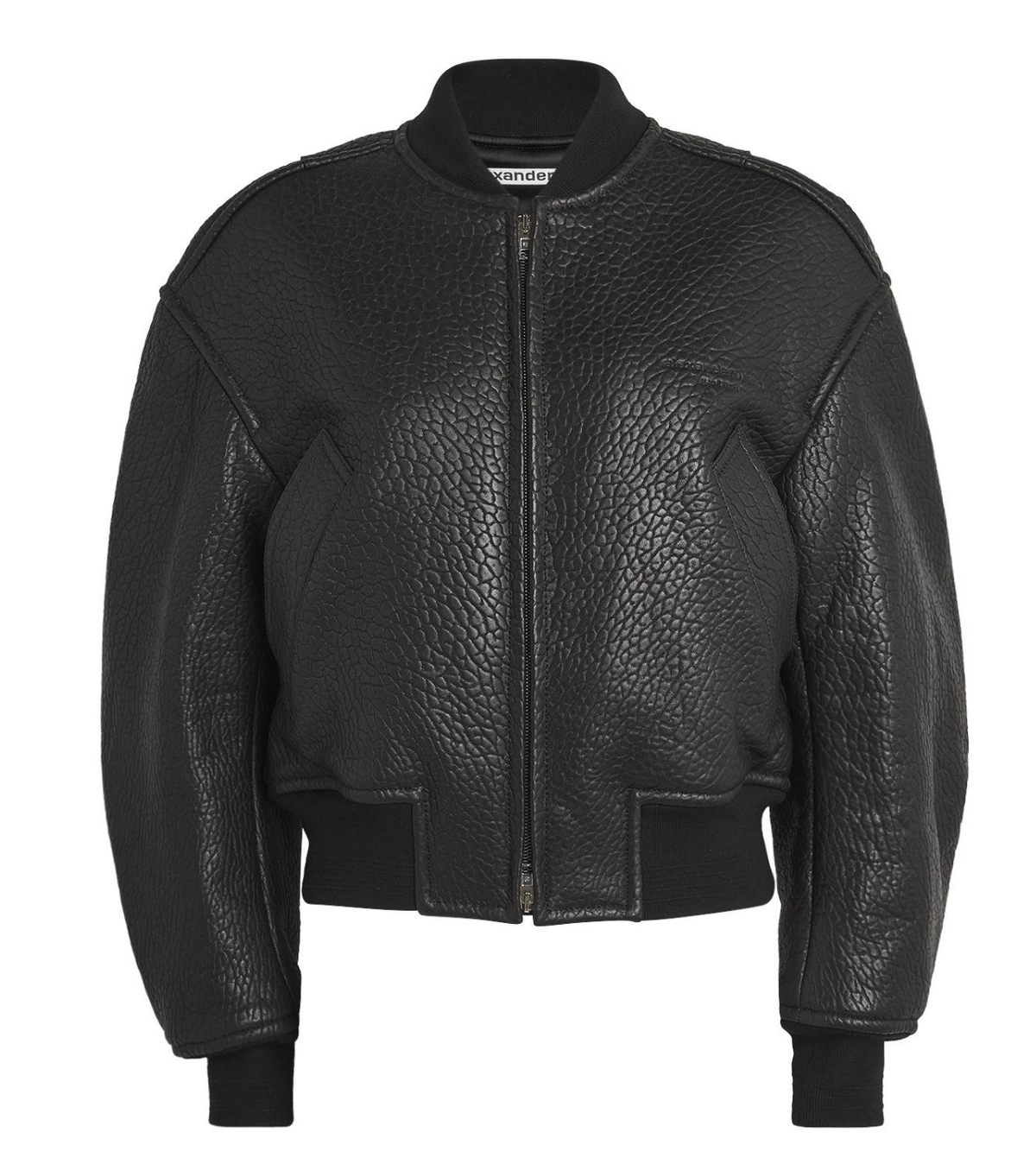 Lambskin Cropped Bomber Jacket